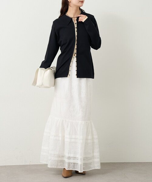 mystic（ミスティック）の「長袖ポロニット（カーディガン/ボレロ・レディース・イエロー/ブラック系その他2/ブラック/オフホワイト・FREE）」の19枚目の写真