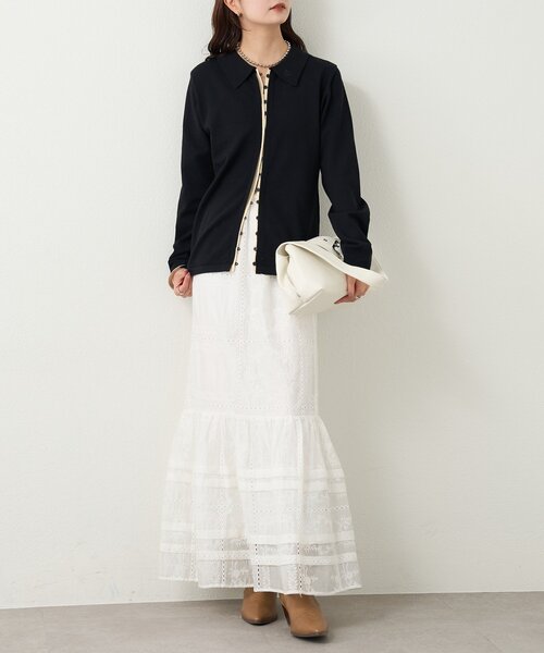 mystic（ミスティック）の「長袖ポロニット（カーディガン/ボレロ・レディース・イエロー/ブラック系その他2/ブラック/オフホワイト・FREE）」の20枚目の写真