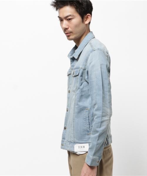 WEGO（ウィゴー）の「WEGO/ストレッチデニムジャケット（デニムジャケット・メンズ・ライトインディゴブルー/インディゴブルー/ダークインディゴブルー・MEDIUM/LARGE/SMALL）」の4枚目の写真