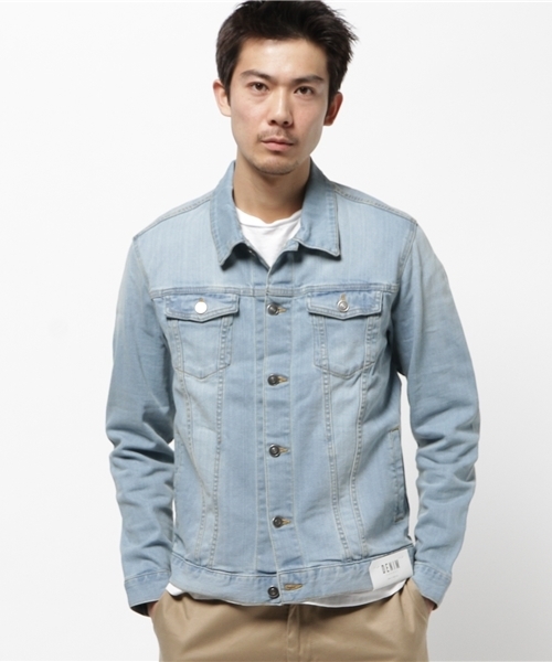 WEGO（ウィゴー）の「WEGO/ストレッチデニムジャケット（デニムジャケット・メンズ・ライトインディゴブルー/インディゴブルー/ダークインディゴブルー・MEDIUM/LARGE/SMALL）」の9枚目の写真