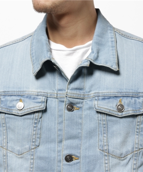 WEGO（ウィゴー）の「WEGO/ストレッチデニムジャケット（デニムジャケット・メンズ・ライトインディゴブルー/インディゴブルー/ダークインディゴブルー・MEDIUM/LARGE/SMALL）」の10枚目の写真