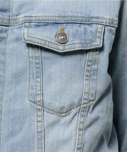 WEGO（ウィゴー）の「WEGO/ストレッチデニムジャケット（デニムジャケット・メンズ・ライトインディゴブルー/インディゴブルー/ダークインディゴブルー・MEDIUM/LARGE/SMALL）」の5枚目の写真
