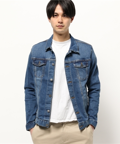 WEGO（ウィゴー）の「WEGO/ストレッチデニムジャケット（デニムジャケット・メンズ・ライトインディゴブルー/インディゴブルー/ダークインディゴブルー・MEDIUM/LARGE/SMALL）」の16枚目の写真