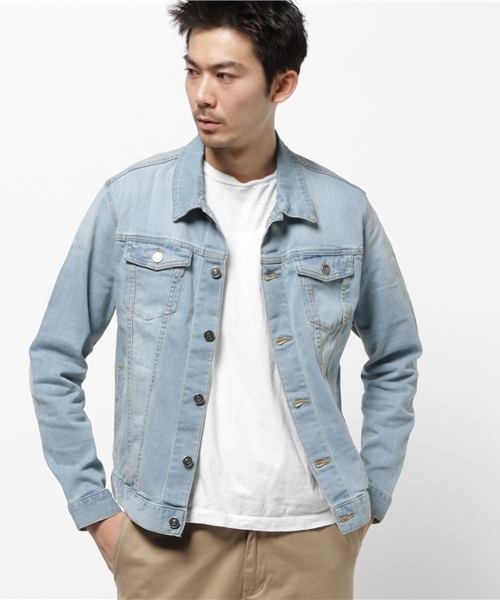 WEGO（ウィゴー）の「WEGO/ストレッチデニムジャケット（デニムジャケット・メンズ・ライトインディゴブルー/インディゴブルー/ダークインディゴブルー・MEDIUM/LARGE/SMALL）」の15枚目の写真