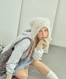 almo（アルモ）の「カラフルくま耳ニット帽(BQ)（ニットキャップ/ビーニー）」