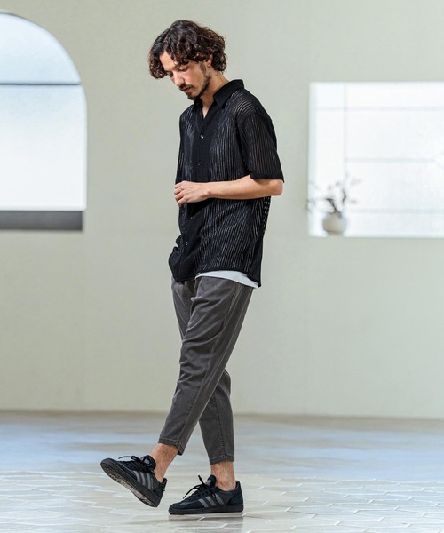 Magine(マージン)の「mp14656- Rayon Blend Denim Easy Ankle Tapered Pants テーパードパンツ(MGN-261-016)(デニムパンツ・メンズ・インディゴブルー/ブラック系その他/ブラック・48/46/44)」の8枚目の写真