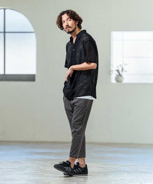 Magine(マージン)の「mp14656- Rayon Blend Denim Easy Ankle Tapered Pants テーパードパンツ(MGN-261-016)(デニムパンツ・メンズ・インディゴブルー/ブラック系その他/ブラック・48/46/44)」の9枚目の写真