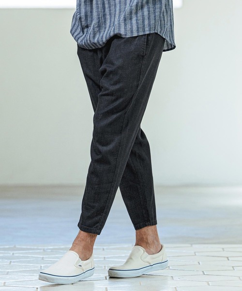 Magine(マージン)の「mp14656- Rayon Blend Denim Easy Ankle Tapered Pants テーパードパンツ(MGN-261-016)(デニムパンツ・メンズ・インディゴブルー/ブラック系その他/ブラック・48/46/44)」の17枚目の写真