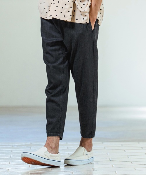 Magine(マージン)の「mp14656- Rayon Blend Denim Easy Ankle Tapered Pants テーパードパンツ(MGN-261-016)(デニムパンツ・メンズ・インディゴブルー/ブラック系その他/ブラック・48/46/44)」の18枚目の写真