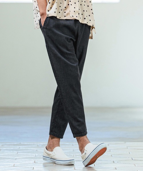 Magine(マージン)の「mp14656- Rayon Blend Denim Easy Ankle Tapered Pants テーパードパンツ(MGN-261-016)(デニムパンツ・メンズ・インディゴブルー/ブラック系その他/ブラック・48/46/44)」の19枚目の写真