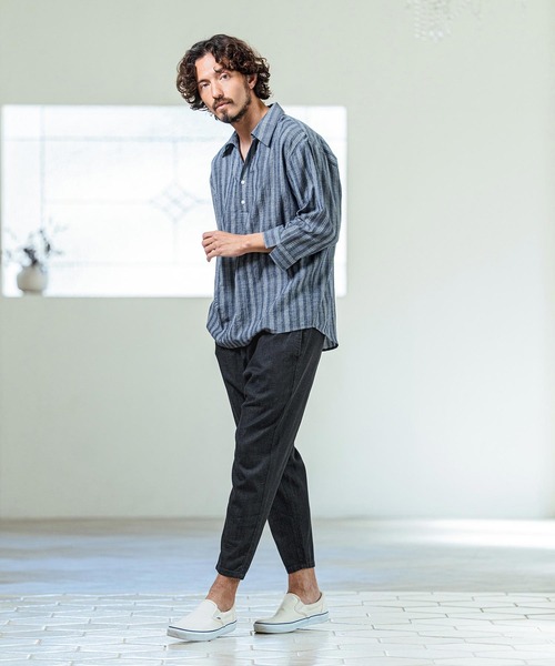 Magine(マージン)の「mp14656- Rayon Blend Denim Easy Ankle Tapered Pants テーパードパンツ(MGN-261-016)(デニムパンツ・メンズ・インディゴブルー/ブラック系その他/ブラック・48/46/44)」の21枚目の写真