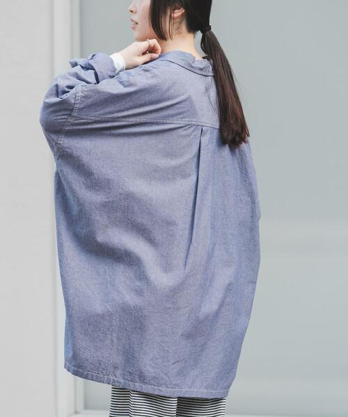 FORK&SPOON（フォークアンドスプーン）の「FORK&SPOON　ビッグシャンブレーシャツ（シャツ/ブラウス・レディース・ブルー/アイボリー・1）」の6枚目の写真