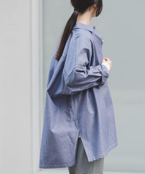 FORK&SPOON（フォークアンドスプーン）の「FORK&SPOON　ビッグシャンブレーシャツ（シャツ/ブラウス・レディース・ブルー/アイボリー・1）」の7枚目の写真