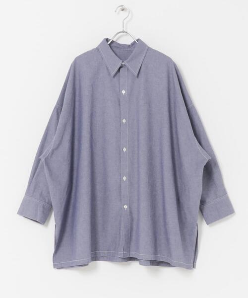 FORK&SPOON（フォークアンドスプーン）の「FORK&SPOON　ビッグシャンブレーシャツ（シャツ/ブラウス・レディース・ブルー/アイボリー・1）」の10枚目の写真