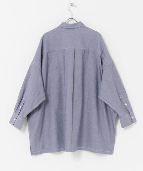 FORK&SPOON（フォークアンドスプーン）の「FORK&SPOON　ビッグシャンブレーシャツ（シャツ/ブラウス・レディース・ブルー/アイボリー・1）」の12枚目の写真