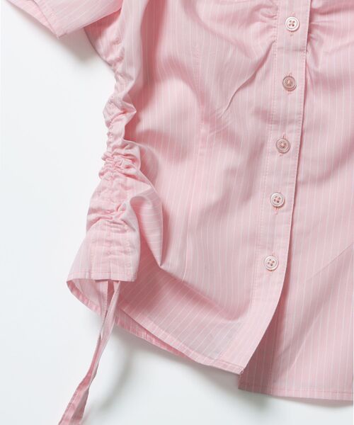 SEQUENZ(シークエンズ)の「※WEB限定 / シャーリング / レディースストライプ半袖シャツ / sqnzshearing stripe shirts(シャツ/ブラウス・レディース・ライトブルー/ベージュ/ピンク・SMALL/MEDIUM)」の16枚目の写真