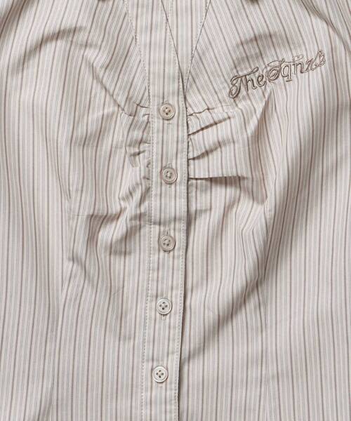 SEQUENZ(シークエンズ)の「※WEB限定 / シャーリング / レディースストライプ半袖シャツ / sqnzshearing stripe shirts(シャツ/ブラウス・レディース・ライトブルー/ベージュ/ピンク・SMALL/MEDIUM)」の7枚目の写真