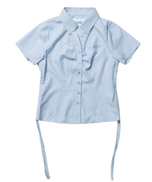 SEQUENZ(シークエンズ)の「※WEB限定 / シャーリング / レディースストライプ半袖シャツ / sqnzshearing stripe shirts(シャツ/ブラウス・レディース・ライトブルー/ベージュ/ピンク・SMALL/MEDIUM)」の15枚目の写真