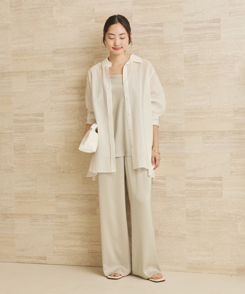 plage（プラージュ）の「Sheer Tent Line シャツ（シャツ/ブラウス・レディース・ホワイト/ブラウン/サックスブルー・FREE）」の4枚目の写真