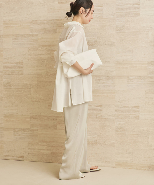 plage（プラージュ）の「Sheer Tent Line シャツ（シャツ/ブラウス・レディース・ホワイト/ブラウン/サックスブルー・FREE）」の8枚目の写真