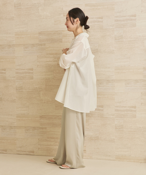 plage（プラージュ）の「Sheer Tent Line シャツ（シャツ/ブラウス・レディース・ホワイト/ブラウン/サックスブルー・FREE）」の9枚目の写真