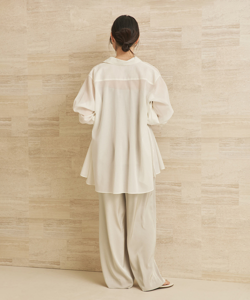 plage（プラージュ）の「Sheer Tent Line シャツ（シャツ/ブラウス・レディース・ホワイト/ブラウン/サックスブルー・FREE）」の10枚目の写真