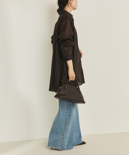 plage（プラージュ）の「Sheer Tent Line シャツ（シャツ/ブラウス・レディース・ホワイト/ブラウン/サックスブルー・FREE）」の16枚目の写真