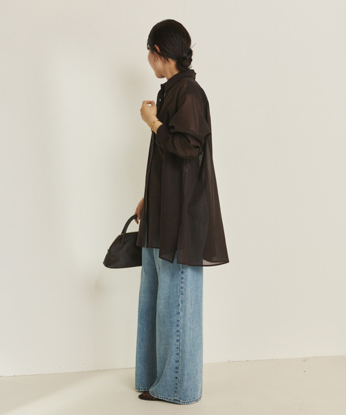 plage（プラージュ）の「Sheer Tent Line シャツ（シャツ/ブラウス・レディース・ホワイト/ブラウン/サックスブルー・FREE）」の17枚目の写真