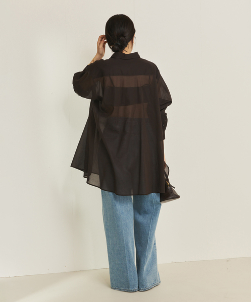 plage（プラージュ）の「Sheer Tent Line シャツ（シャツ/ブラウス・レディース・ホワイト/ブラウン/サックスブルー・FREE）」の18枚目の写真