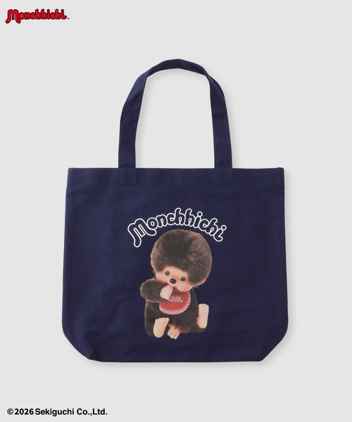 Mac-House(マックハウス)の「【 Monchhichi / モンチッチ 】 プリントトートBAG(トートバッグ・レディース・ネイビー/ベージュ・FREE)」の2枚目の写真