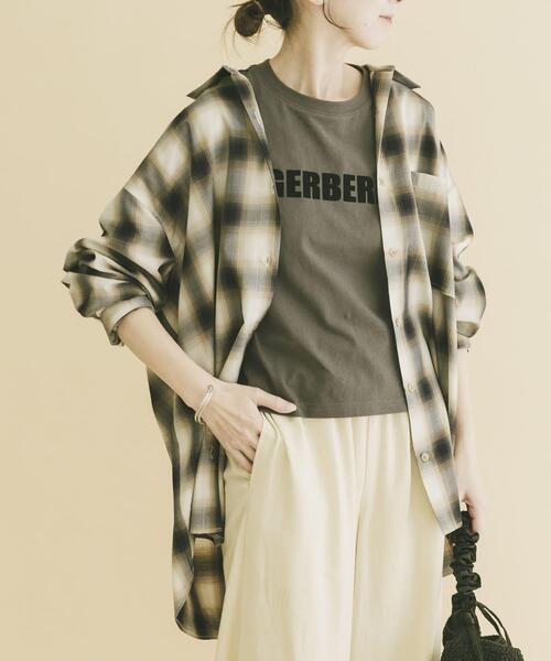 ITEMS URBANRESEARCH（アイテムズ アーバンリサーチ）の「オーバーサイズチェックシャツ（シャツ/ブラウス・レディース・ブラック/ベージュ/オレンジ・FREE）」の2枚目の写真