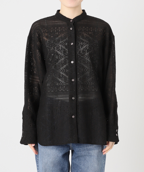 Spick & Span（スピックアンドスパン）の「スタンドカラーレースシャツ（シャツ/ブラウス・レディース・ブラック/ホワイト・FREE）」の16枚目の写真