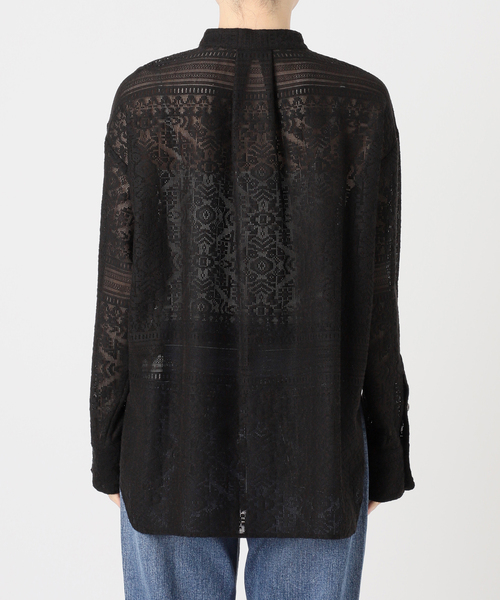 Spick & Span（スピックアンドスパン）の「スタンドカラーレースシャツ（シャツ/ブラウス・レディース・ブラック/ホワイト・FREE）」の18枚目の写真