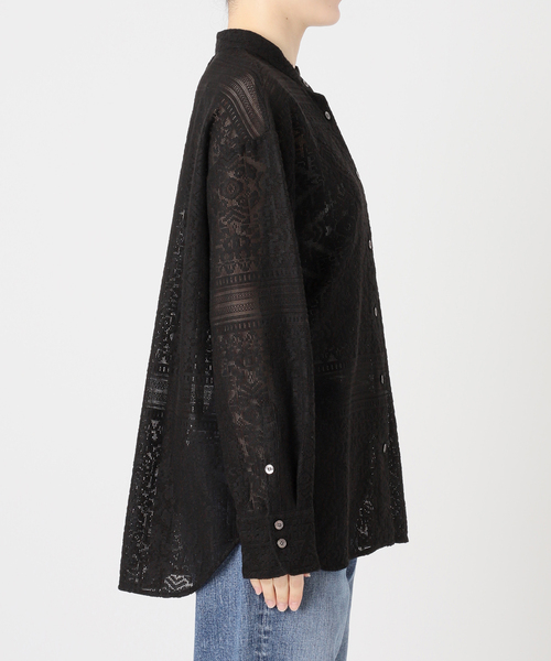 Spick & Span（スピックアンドスパン）の「スタンドカラーレースシャツ（シャツ/ブラウス・レディース・ブラック/ホワイト・FREE）」の19枚目の写真