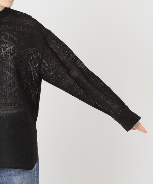 Spick & Span（スピックアンドスパン）の「スタンドカラーレースシャツ（シャツ/ブラウス・レディース・ブラック/ホワイト・FREE）」の20枚目の写真