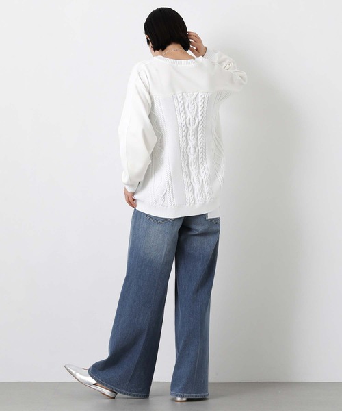 Gready Brilliant（グレディブリリアン）の「バックケーブル配色ポケットカットソー（Tシャツ/カットソー・レディース・グレイッシュベージュ/オフホワイト・FREE）」の5枚目の写真