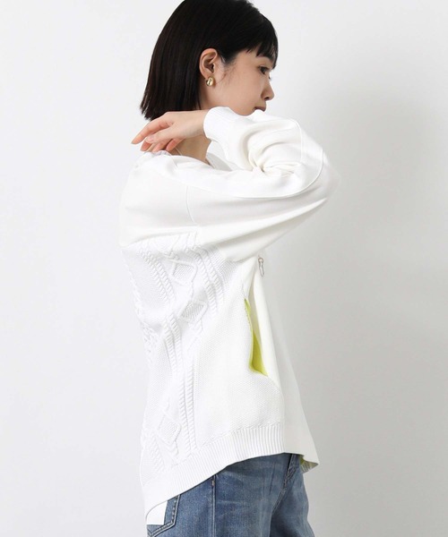 Gready Brilliant（グレディブリリアン）の「バックケーブル配色ポケットカットソー（Tシャツ/カットソー・レディース・グレイッシュベージュ/オフホワイト・FREE）」の8枚目の写真