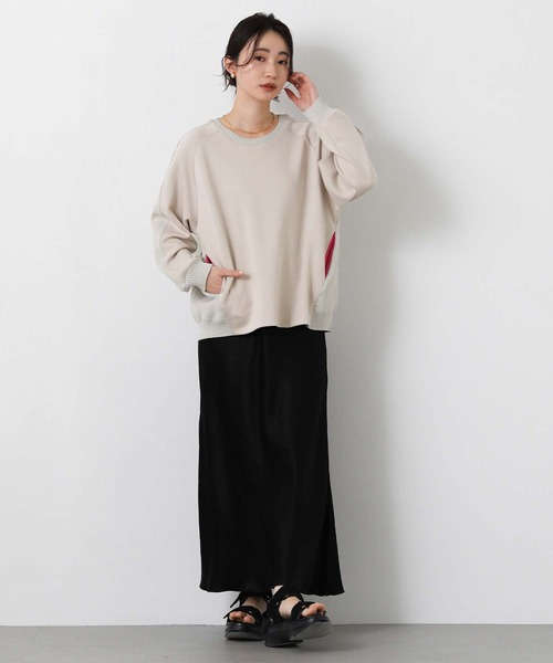 Gready Brilliant（グレディブリリアン）の「バックケーブル配色ポケットカットソー（Tシャツ/カットソー・レディース・グレイッシュベージュ/オフホワイト・FREE）」の11枚目の写真