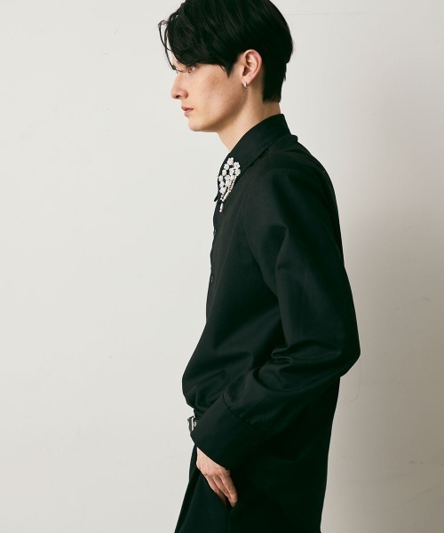 Shoowtime(ショウタイム)の「Flower Motif Design Long-Sleeve Shirt / フラワーモチーフデザイン長袖シャツ(シャツ/ブラウス・メンズ・ブラック・MEDIUM/LARGE/X-LARGE)」の7枚目の写真