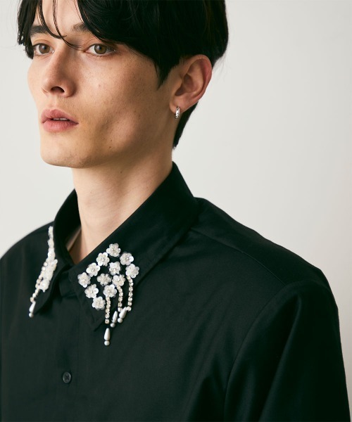 Shoowtime(ショウタイム)の「Flower Motif Design Long-Sleeve Shirt / フラワーモチーフデザイン長袖シャツ(シャツ/ブラウス・メンズ・ブラック・MEDIUM/LARGE/X-LARGE)」の8枚目の写真