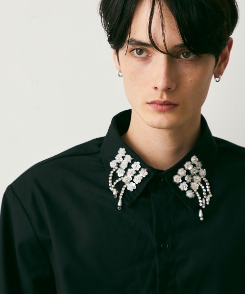 Shoowtime(ショウタイム)の「Flower Motif Design Long-Sleeve Shirt / フラワーモチーフデザイン長袖シャツ(シャツ/ブラウス・メンズ・ブラック・MEDIUM/LARGE/X-LARGE)」の9枚目の写真