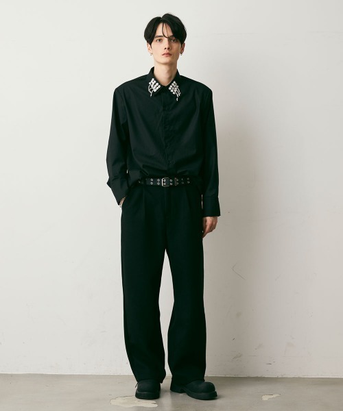 Shoowtime(ショウタイム)の「Flower Motif Design Long-Sleeve Shirt / フラワーモチーフデザイン長袖シャツ(シャツ/ブラウス・メンズ・ブラック・MEDIUM/LARGE/X-LARGE)」の10枚目の写真