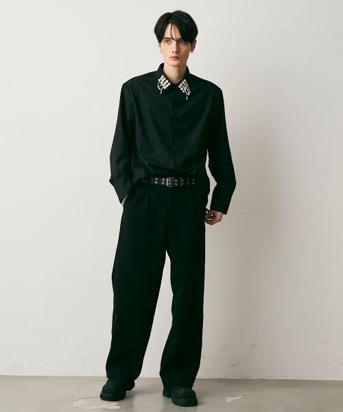 Shoowtime(ショウタイム)の「Flower Motif Design Long-Sleeve Shirt / フラワーモチーフデザイン長袖シャツ(シャツ/ブラウス・メンズ・ブラック・MEDIUM/LARGE/X-LARGE)」の11枚目の写真