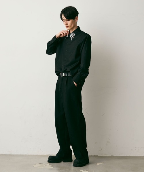 Shoowtime(ショウタイム)の「Flower Motif Design Long-Sleeve Shirt / フラワーモチーフデザイン長袖シャツ(シャツ/ブラウス・メンズ・ブラック・MEDIUM/LARGE/X-LARGE)」の13枚目の写真