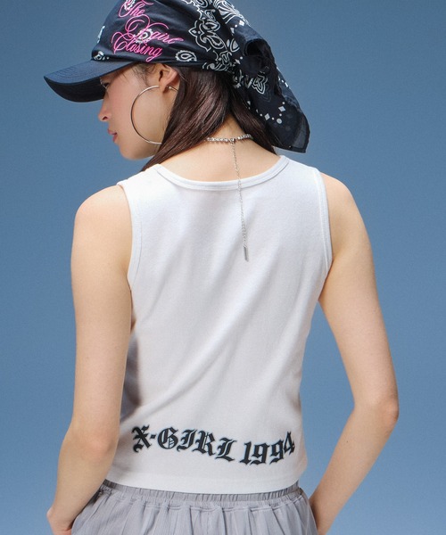 X-girl(エックスガール)の「METAL NAME LOGO TANK TOP(タンクトップ・レディース・ブラック/ホワイト/ブラウン・ONE SIZE)」の11枚目の写真