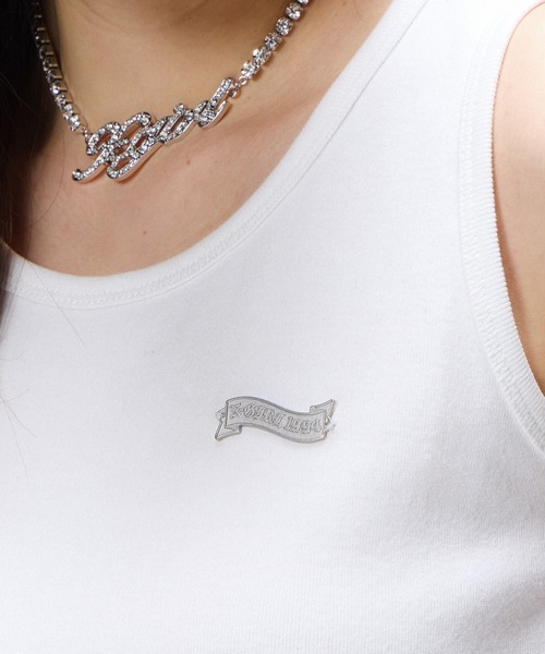 X-girl(エックスガール)の「METAL NAME LOGO TANK TOP(タンクトップ・レディース・ブラック/ホワイト/ブラウン・ONE SIZE)」の12枚目の写真