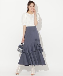 スリットデザインラッフルリボンスカート