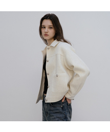 Tweed blouson jacket [TISP05JK07]_Ivory