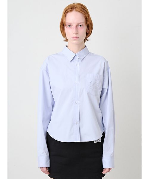 SORIN（ソリン　）の「Embroidered Basic Shirt/エンブロイダード ベーシックシャツ（シャツ/ブラウス・レディース・ライトブルー/ホワイト/ストライプ・38）」の3枚目の写真
