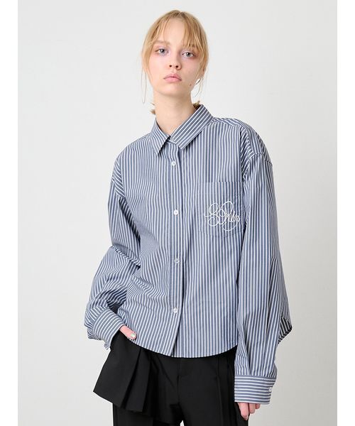 SORIN（ソリン　）の「Embroidered Basic Shirt/エンブロイダード ベーシックシャツ（シャツ/ブラウス・レディース・ライトブルー/ホワイト/ストライプ・38）」の4枚目の写真